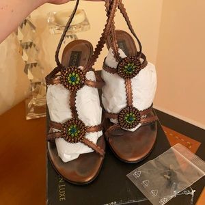 Steve Madden Luxe strapping rhinestone heels